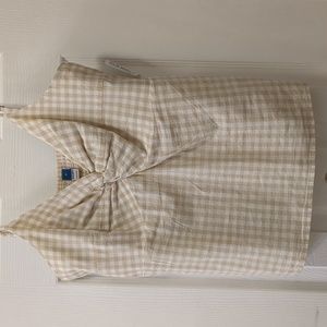 NWT, NBW tan and white checkered tank top